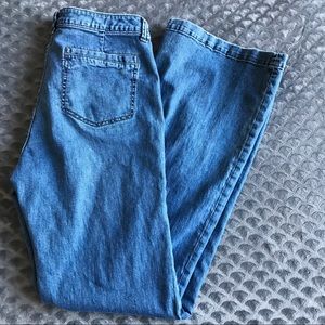 CAbi Wide Leg BOHO Flare Square Pocket Jeans
